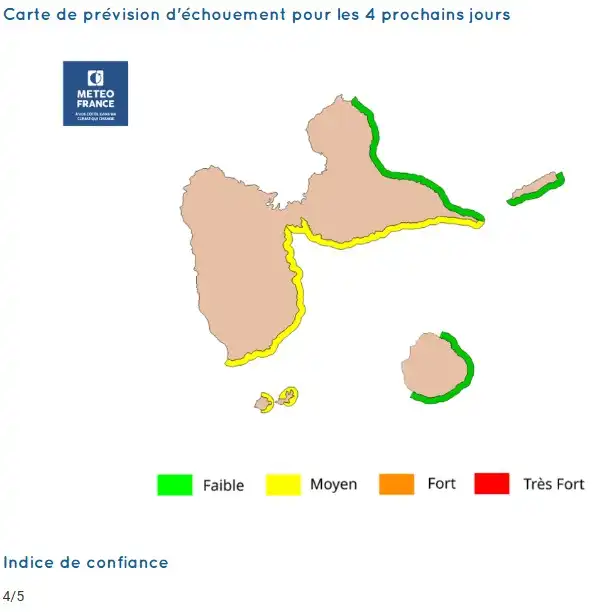 sargassum-monitoring-previsions sargasses-sargazo-map-mapa-carte-guadeloupe-01-december-2025