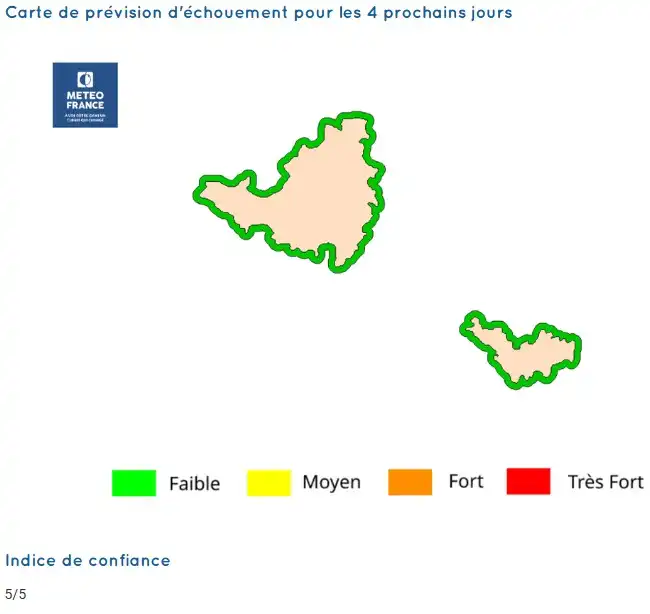 sargassum-monitoring-previsions sargasses-sargazo-map-mapa-carte-saint-martin-saint-barth-01-december-2025