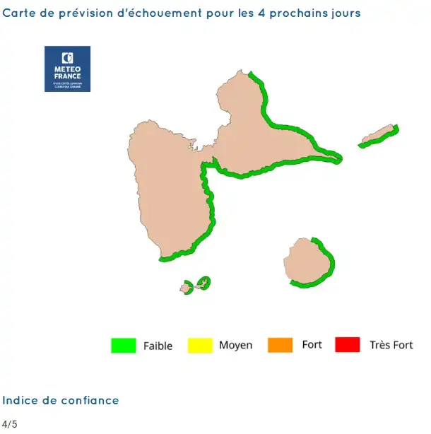 sargassum-monitoring-previsions sargasses-sargazo-map-mapa-carte-guadeloupe-19-january-2026