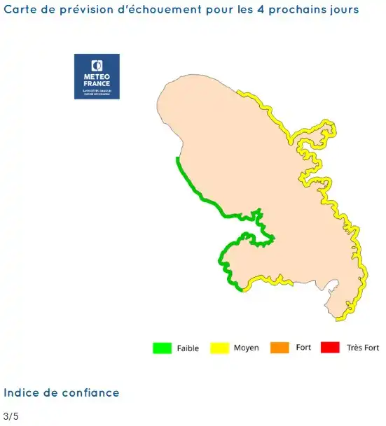 sargassum-monitoring-previsions sargasses-sargazo-map-mapa-carte-martinique-20-january-2026