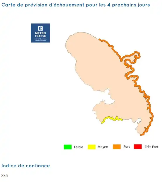 sargassum-monitoring-previsions sargasses-sargazo-map-mapa-carte-martinique-23-march-2026