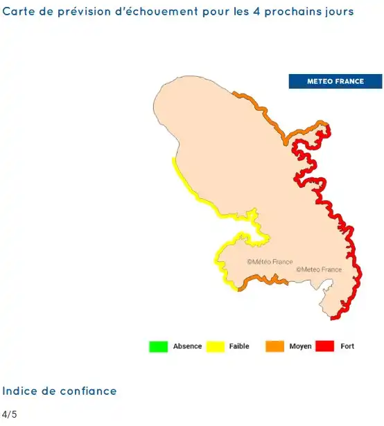 sargassum-monitoring-previsions sargasses-sargazo-map-mapa-carte-martinique-02-07-2026